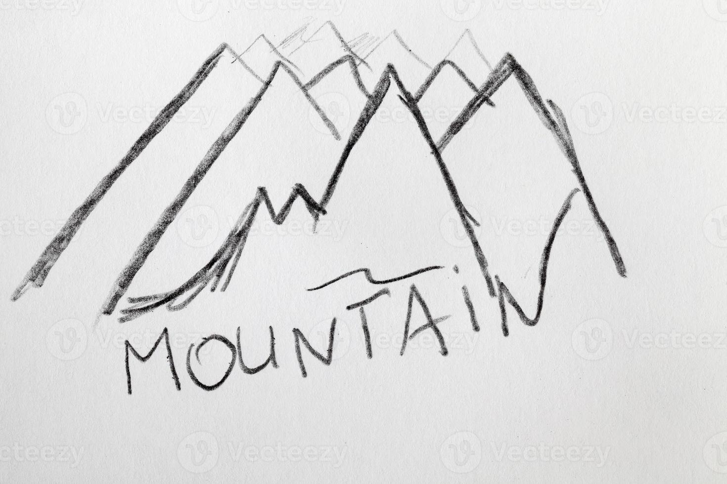 mountains drawn in pencil photo