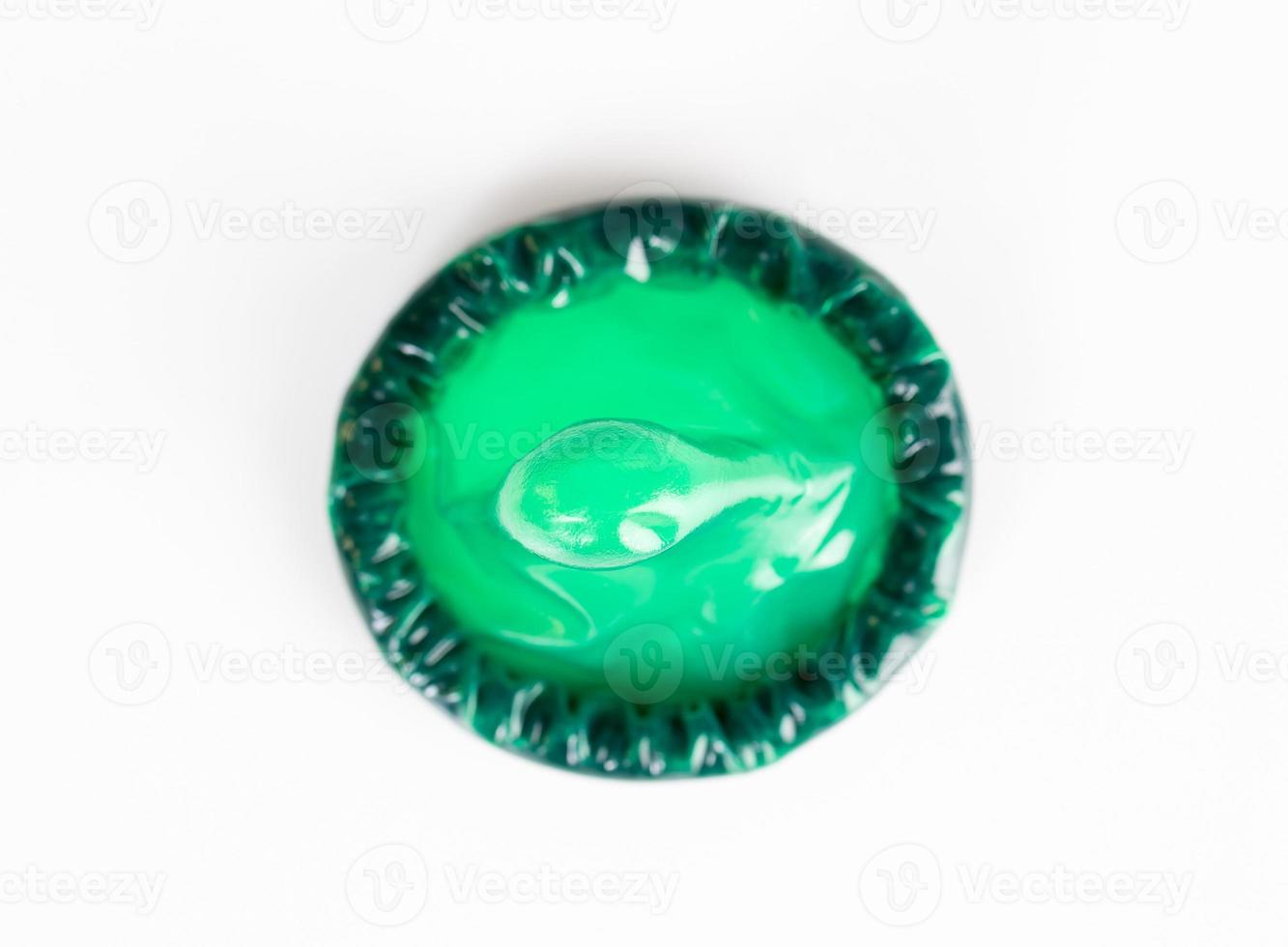 one quality latex condoms in green color photo