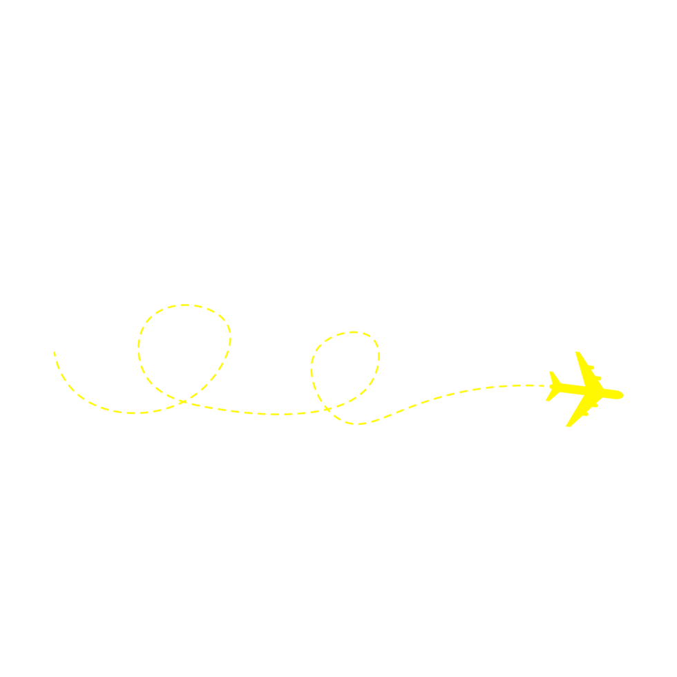 Dashed Line Airplane Route png