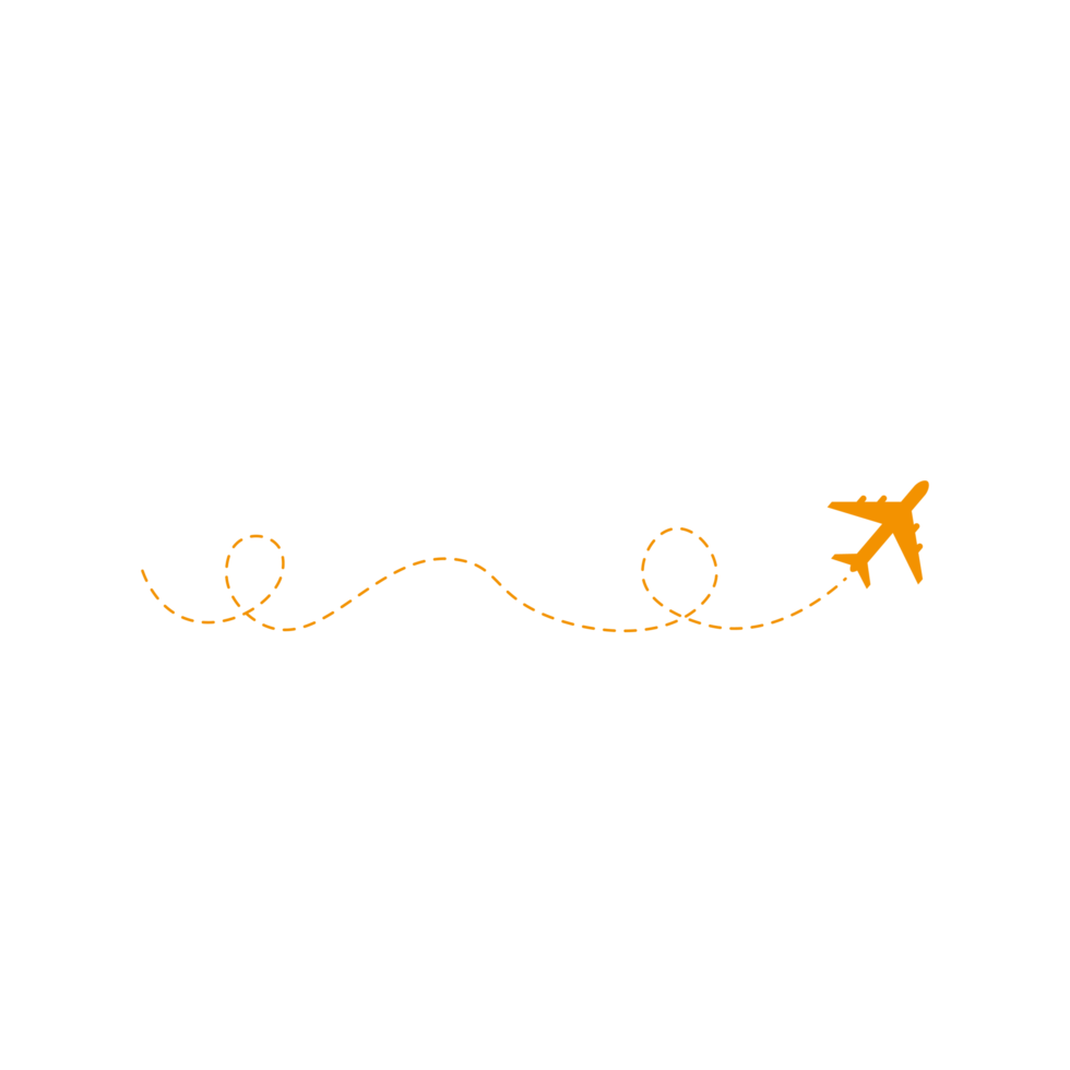 Dashed Line Airplane Route png