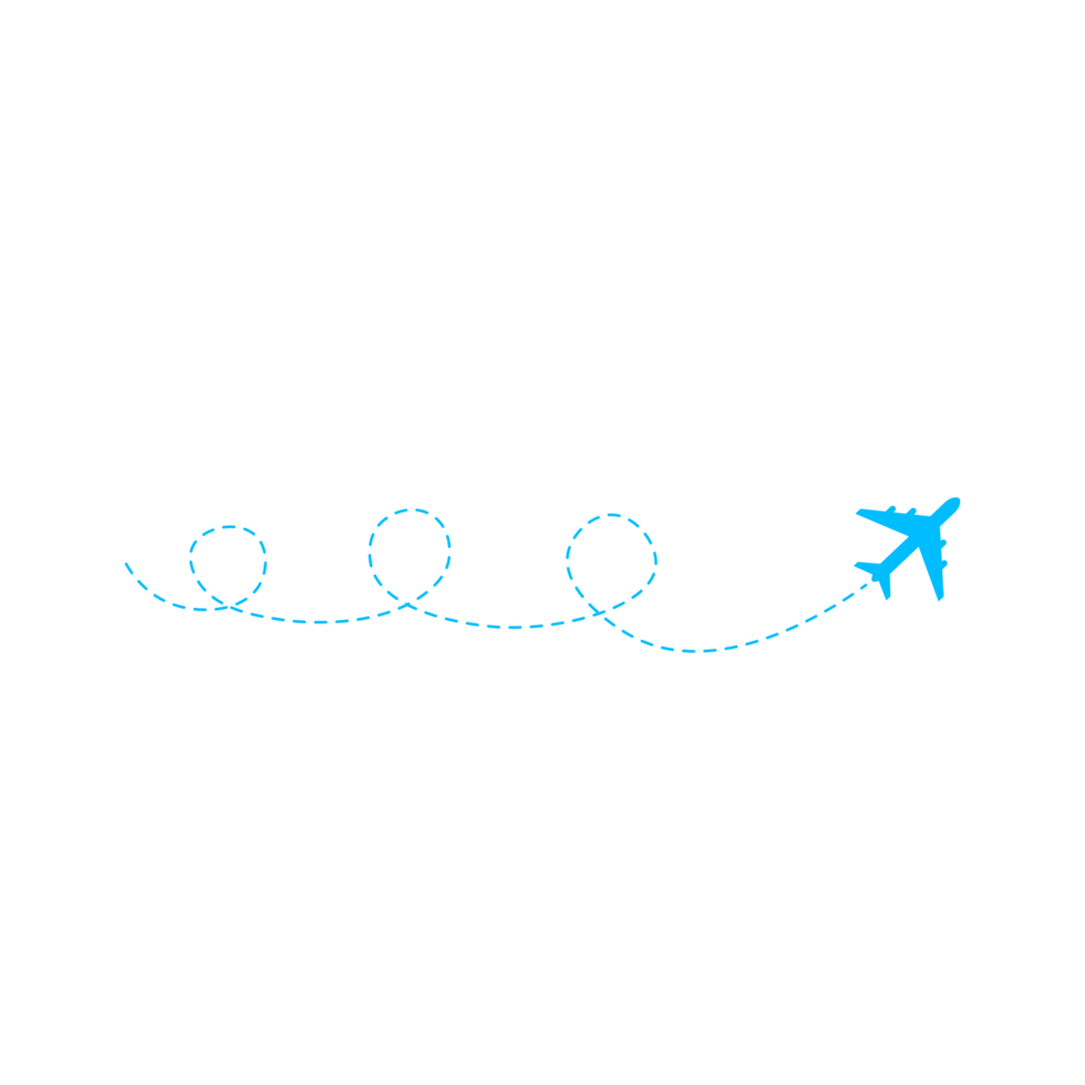 Dashed Line Airplane Route png