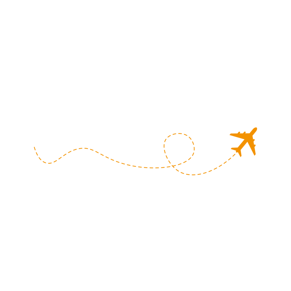 Dashed Line Airplane Route png