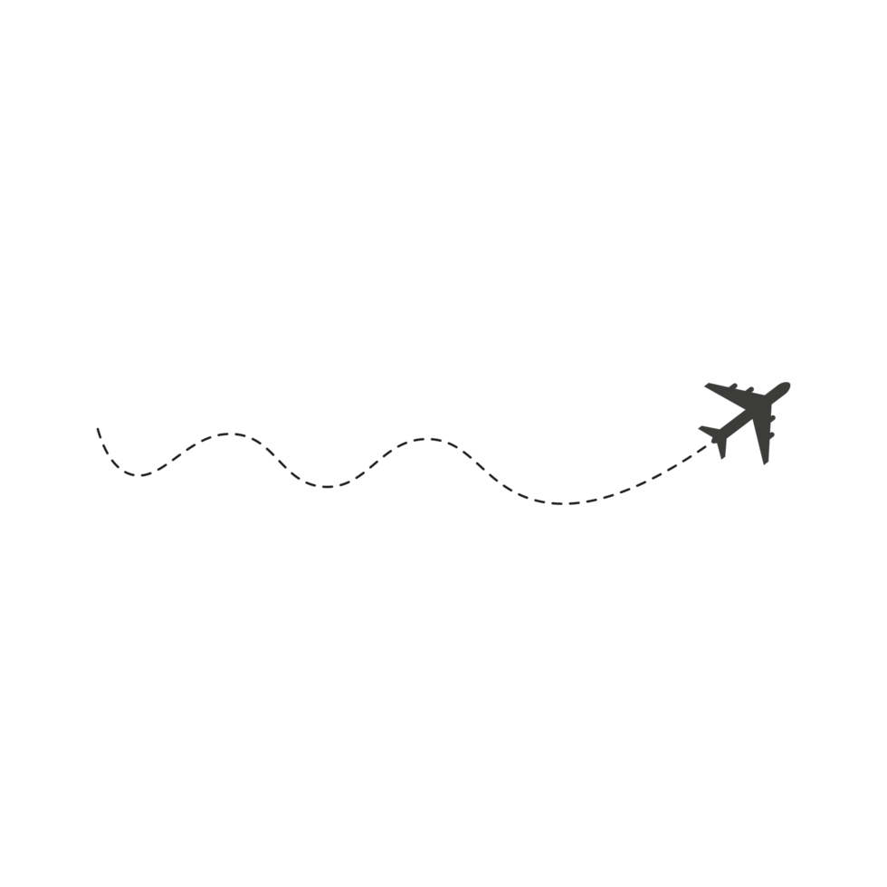 Dashed Line Airplane Route png