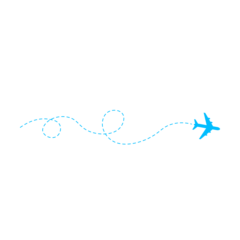 Dashed Line Airplane Route png