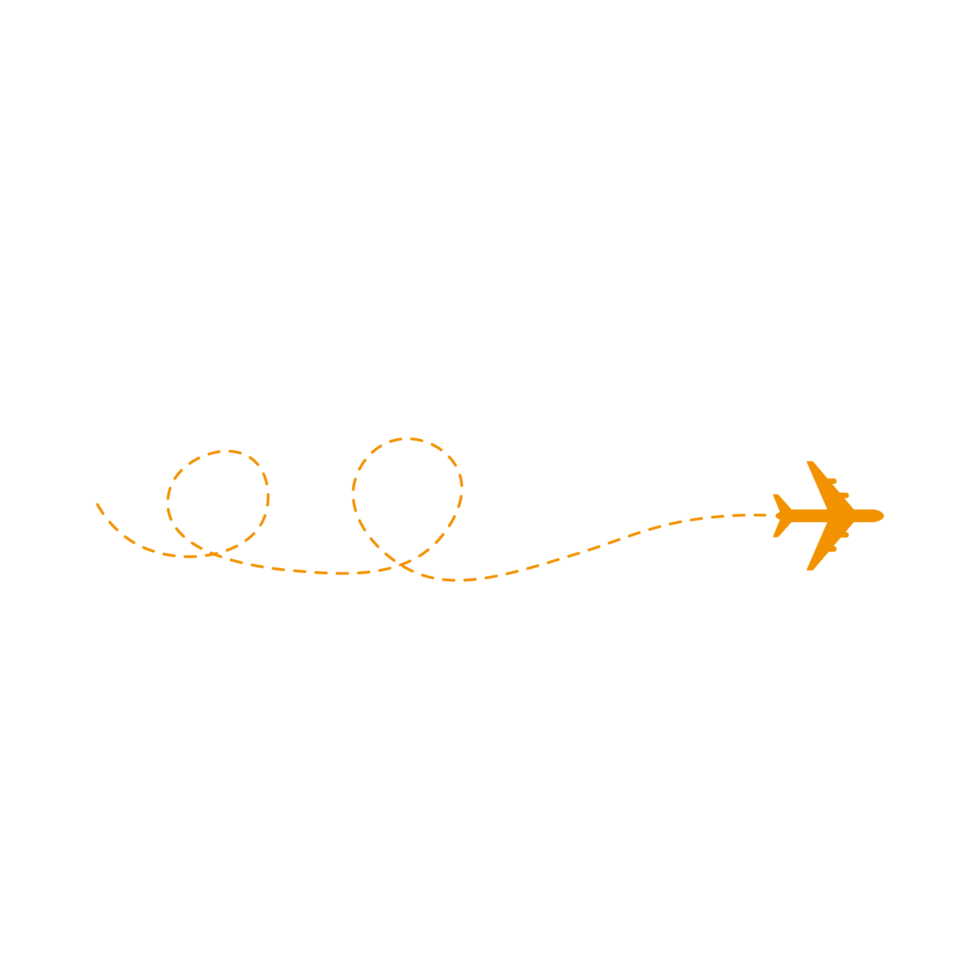 Dashed Line Airplane Route png