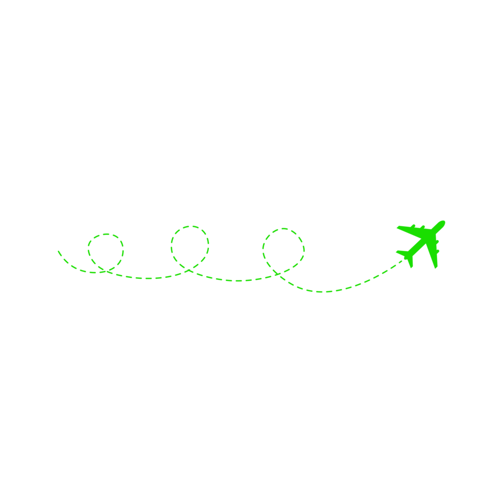 Dashed Line Airplane Route png