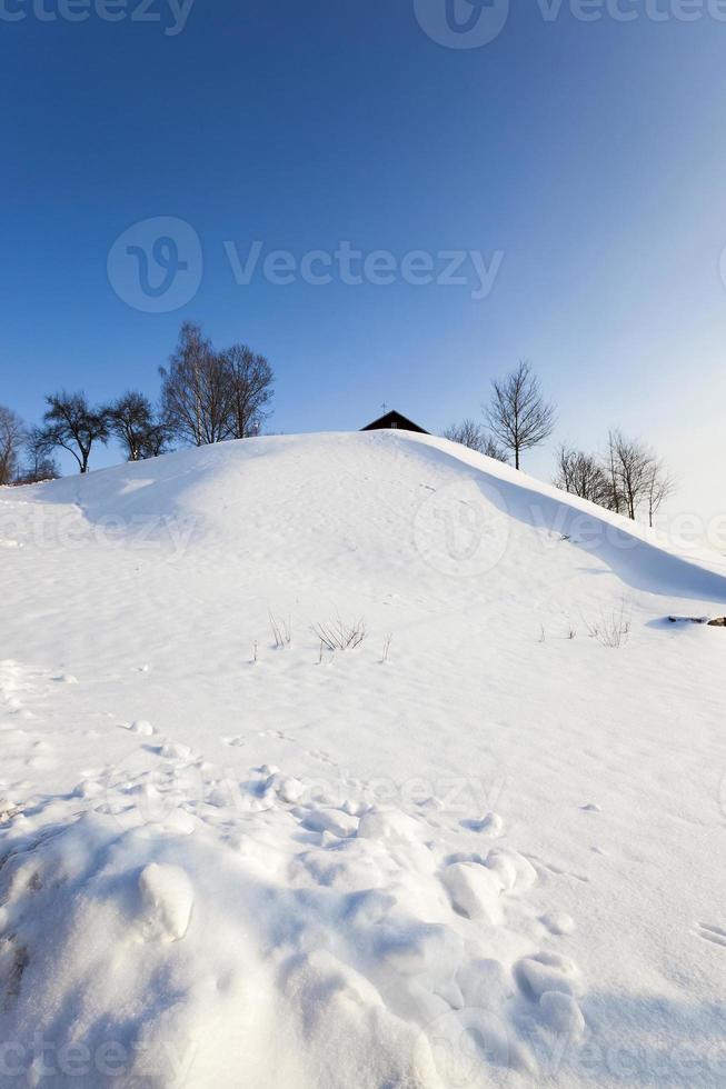 snow covered hill photo