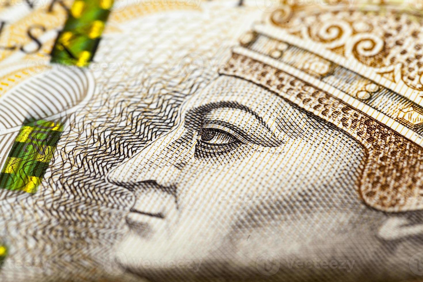 Two hundred zloty closeup photo