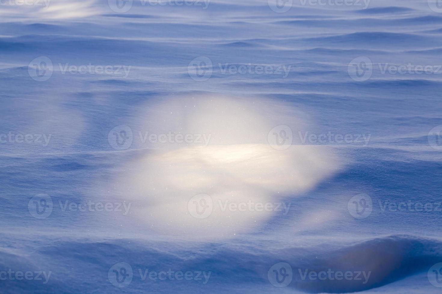 snow shadow, close up photo