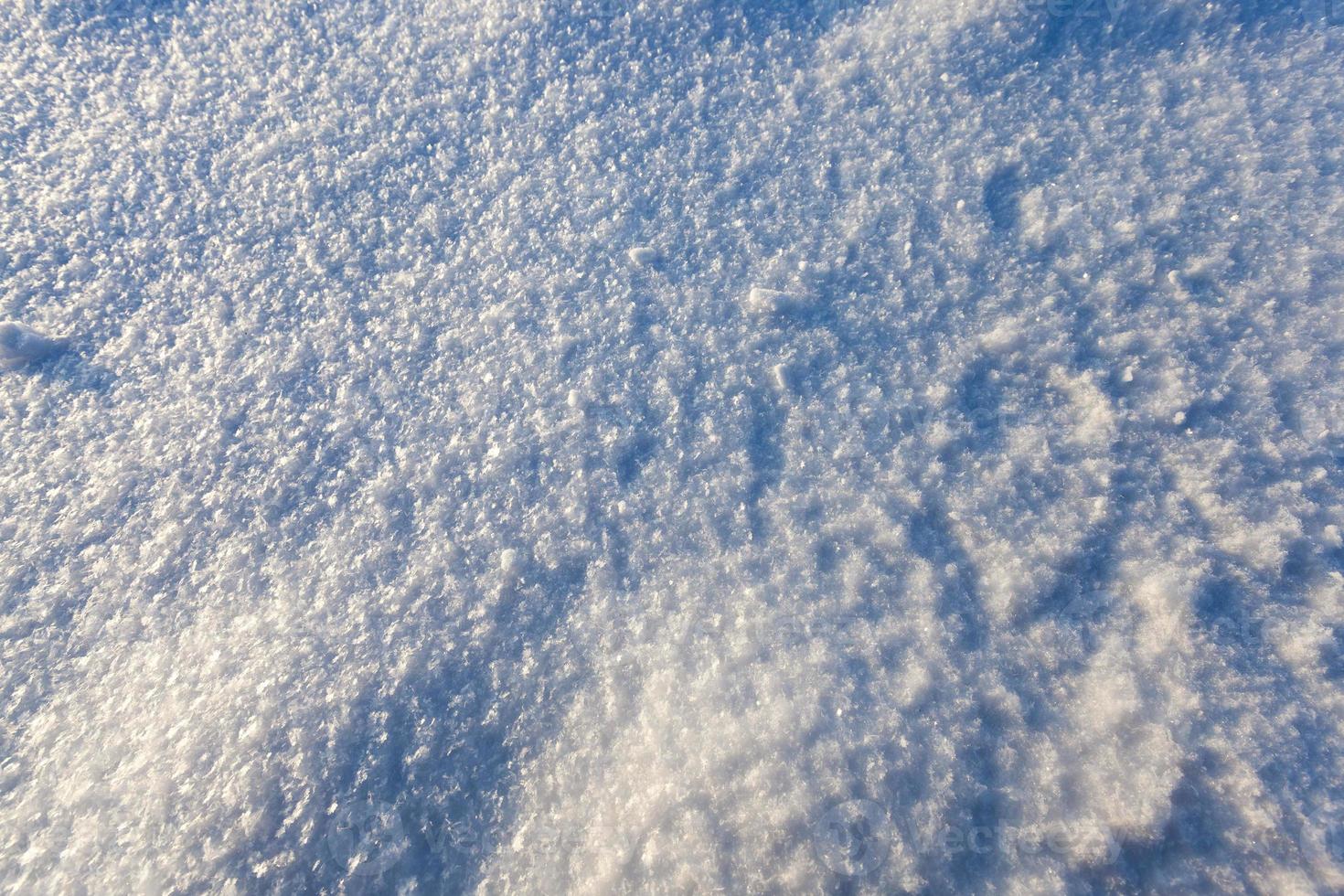 snow structure, close up photo