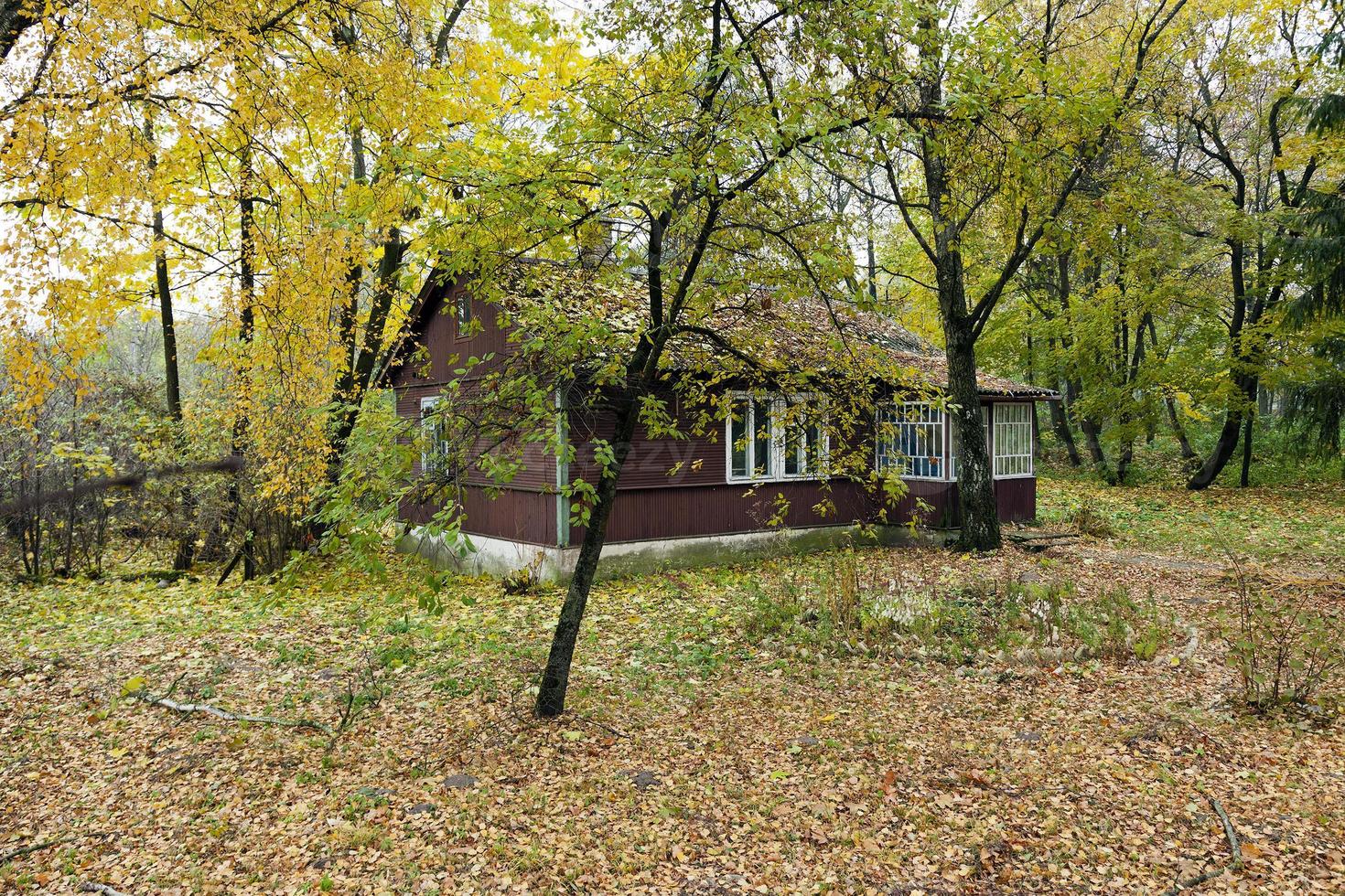 wooden house  . autumn photo