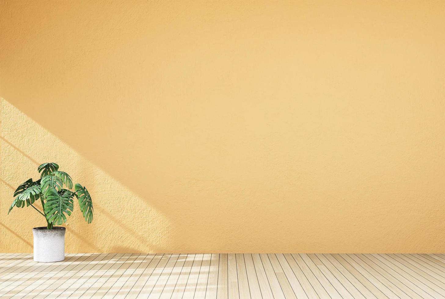 Empty room color wall and decorated with wooden floors. photo