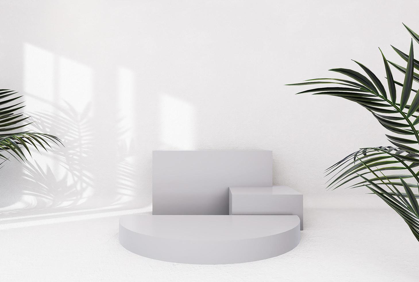 Product presentation podium with a white background. photo