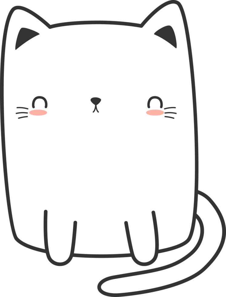 elemento simpatico gatto felice png