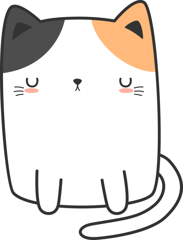 Cute Cat Sleep Element png