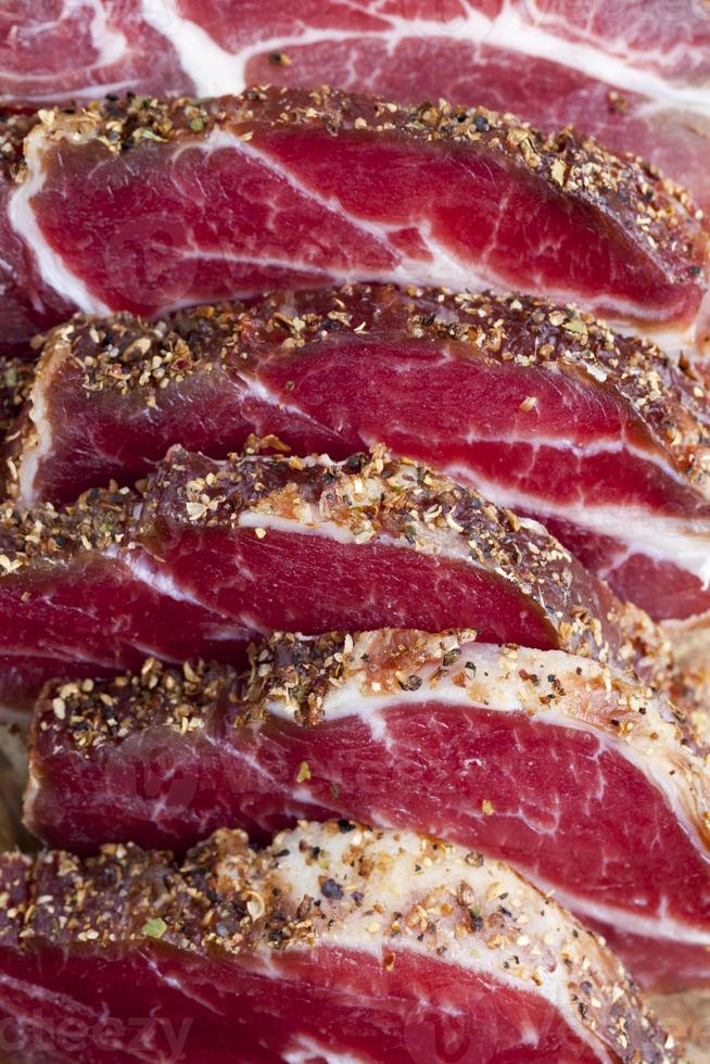 sliced meat, close up 9412205 Stock Photo at Vecteezy