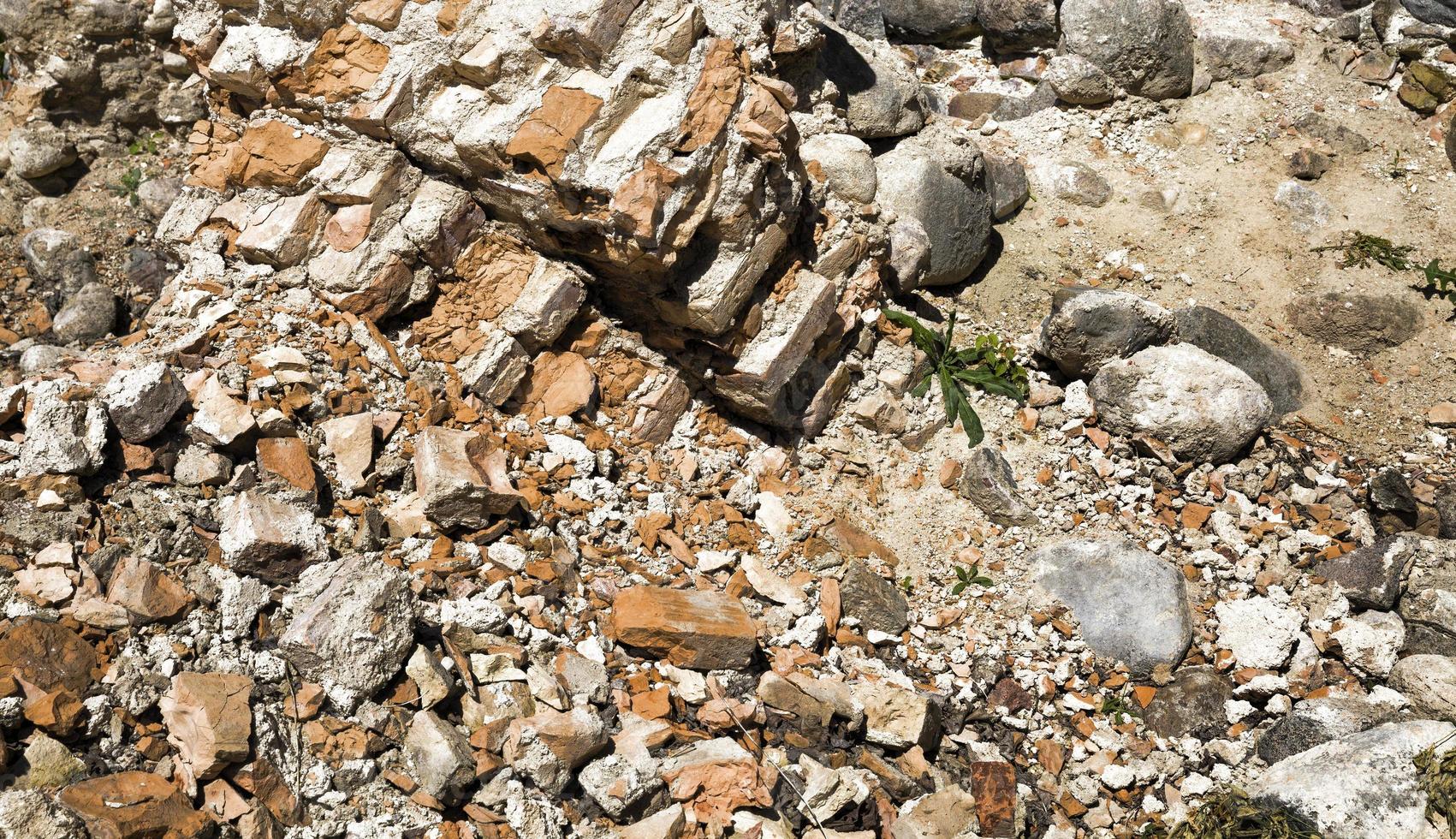 destroyed old brick wall photo