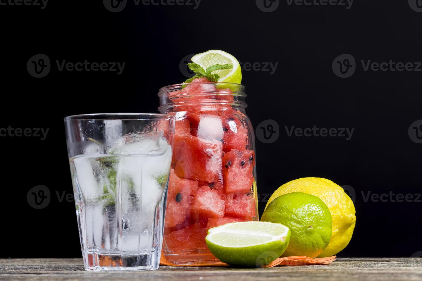 pieces of red watermelon photo