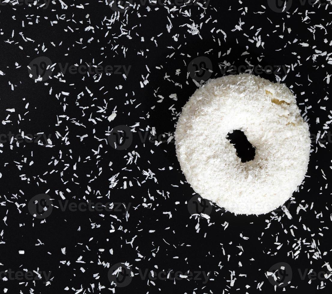 donut with white coconut photo