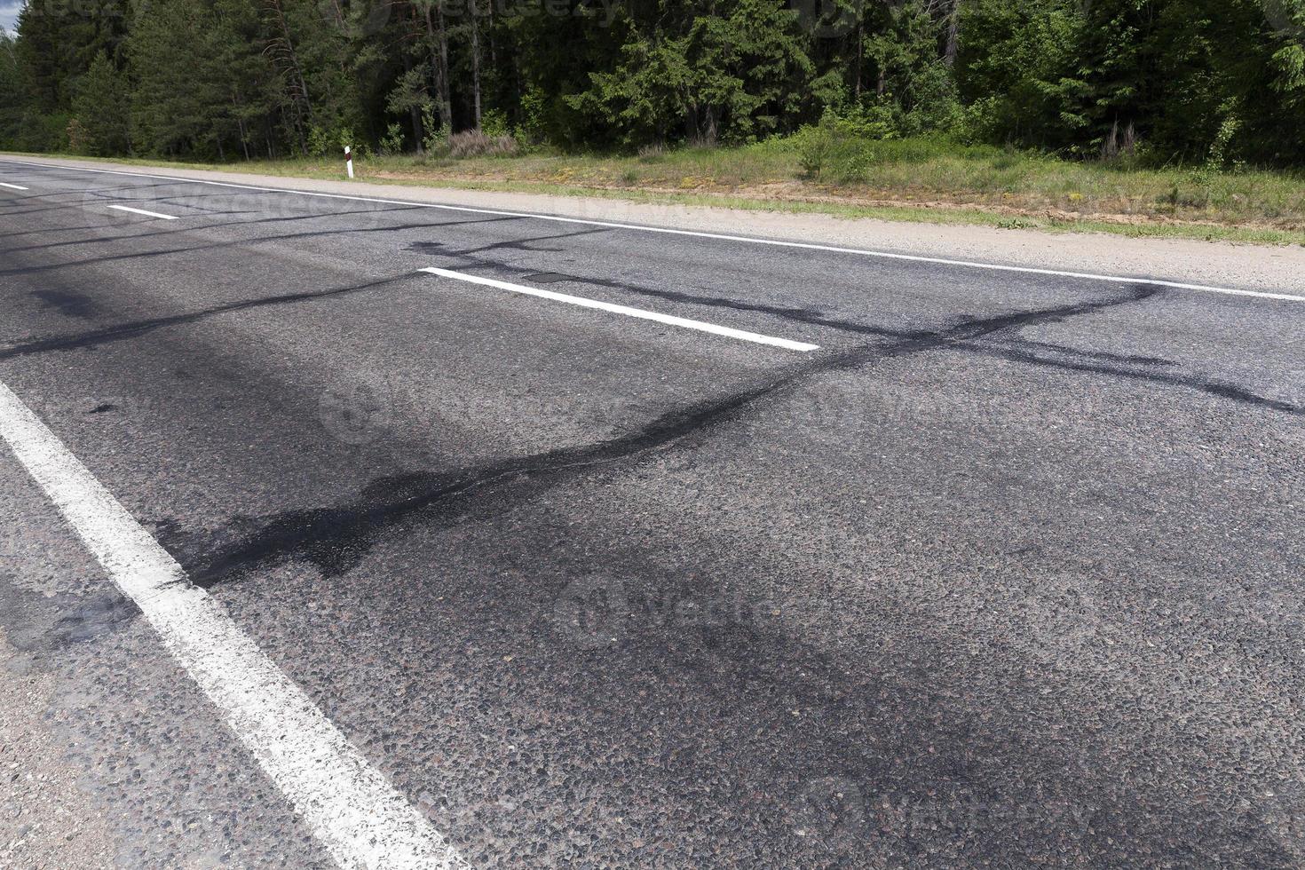 marcas viales, primer plano foto