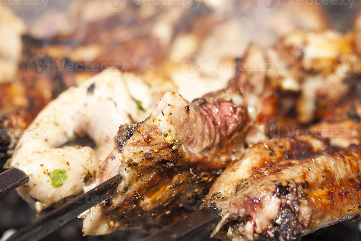 barbecue pork, close-up photo