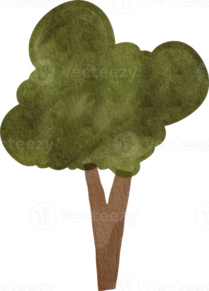 Watercolor cute tree png