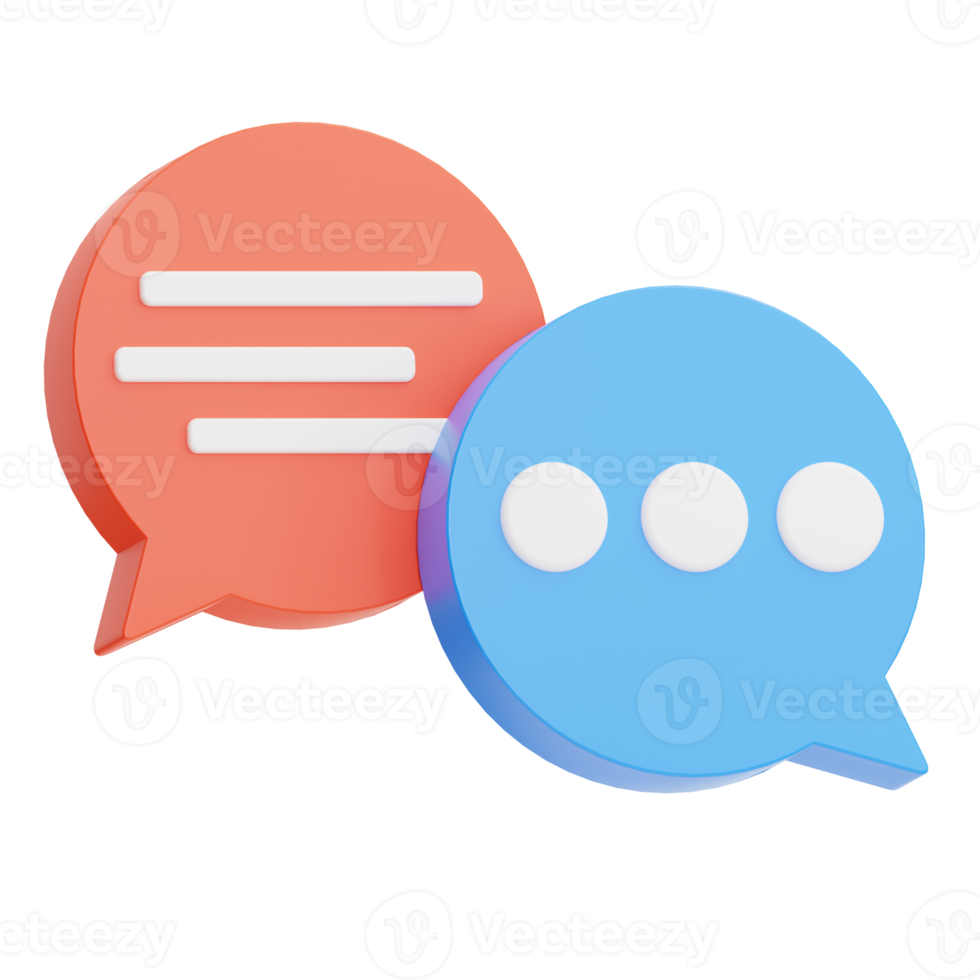 chatting illustration 3d png