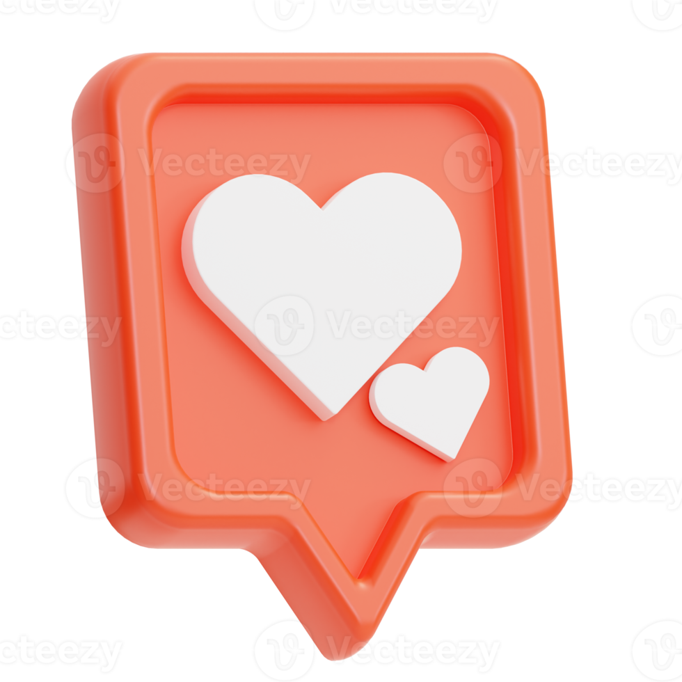 love chat illustration 3d png