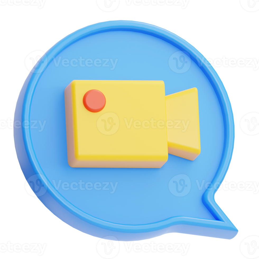 chat vidéo illustration 3d png