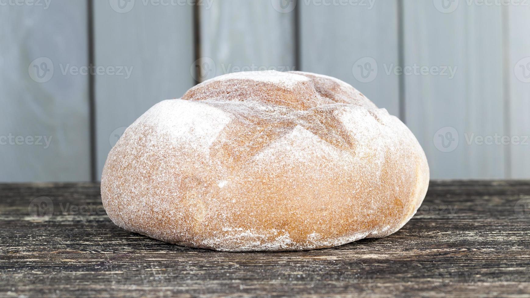 bread on wooden background photo