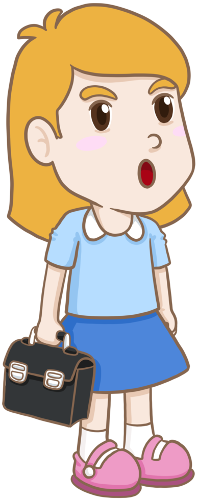 cartoon student girl png