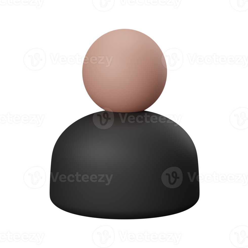 Usuário de renderização 3D isolado útil para interface de usuário, aplicativos e ilustração de web design png