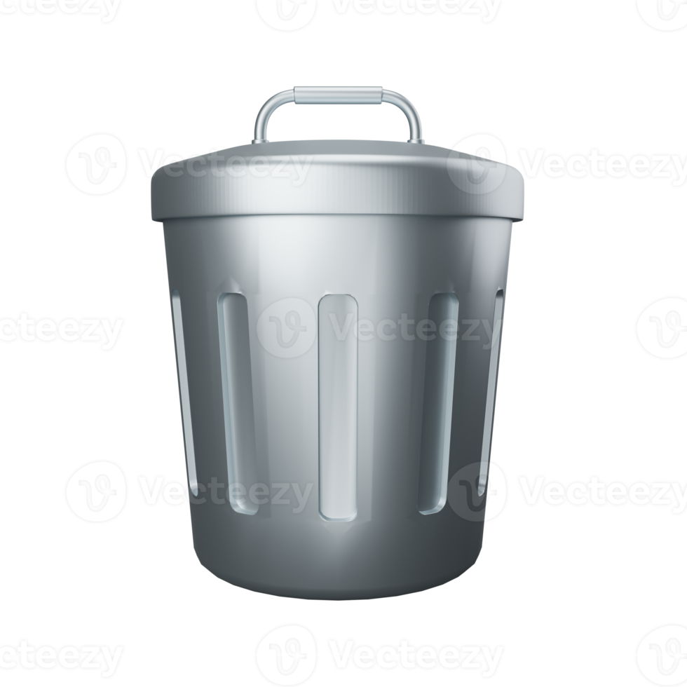 3d rendering delete, trash bin isolated useful for user interface, apps and web design illustration png