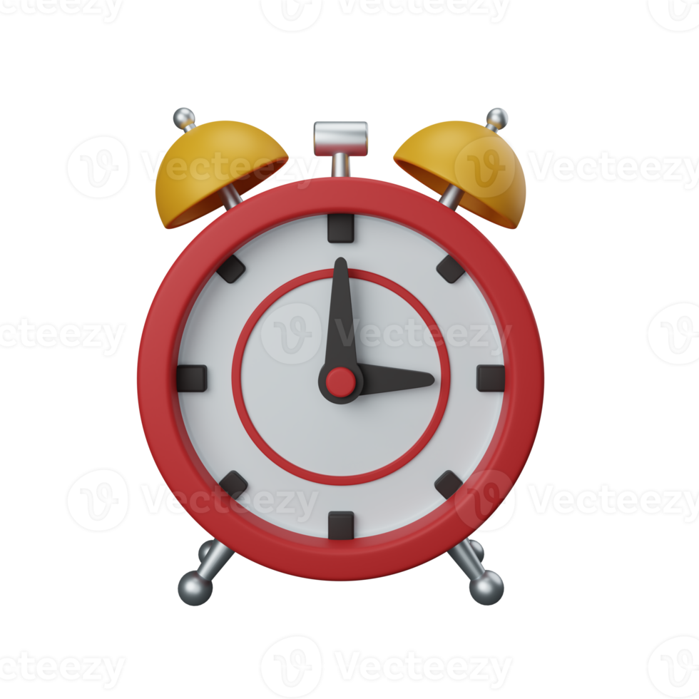 Sveglia con rendering 3d isolata utile per l'interfaccia utente, le app e l'illustrazione del web design png