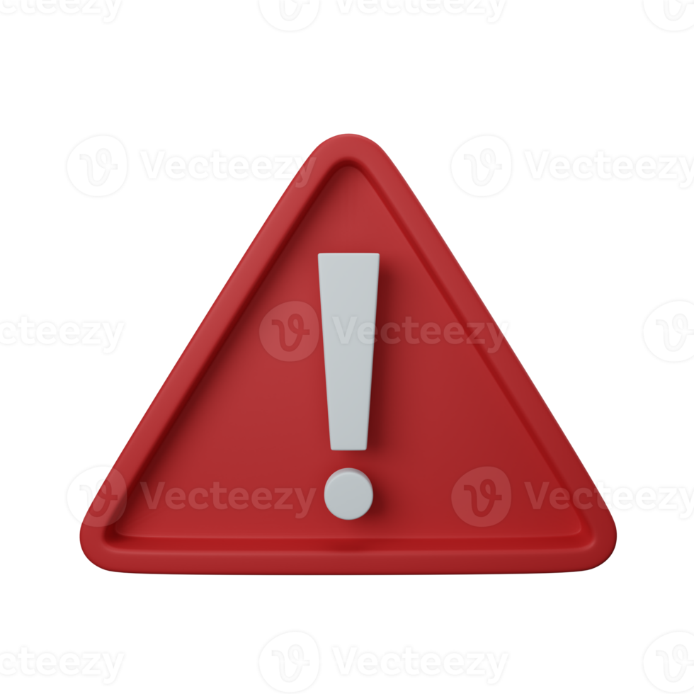 3d rendering caution sign isolated useful for user interface, apps and web design illustration png