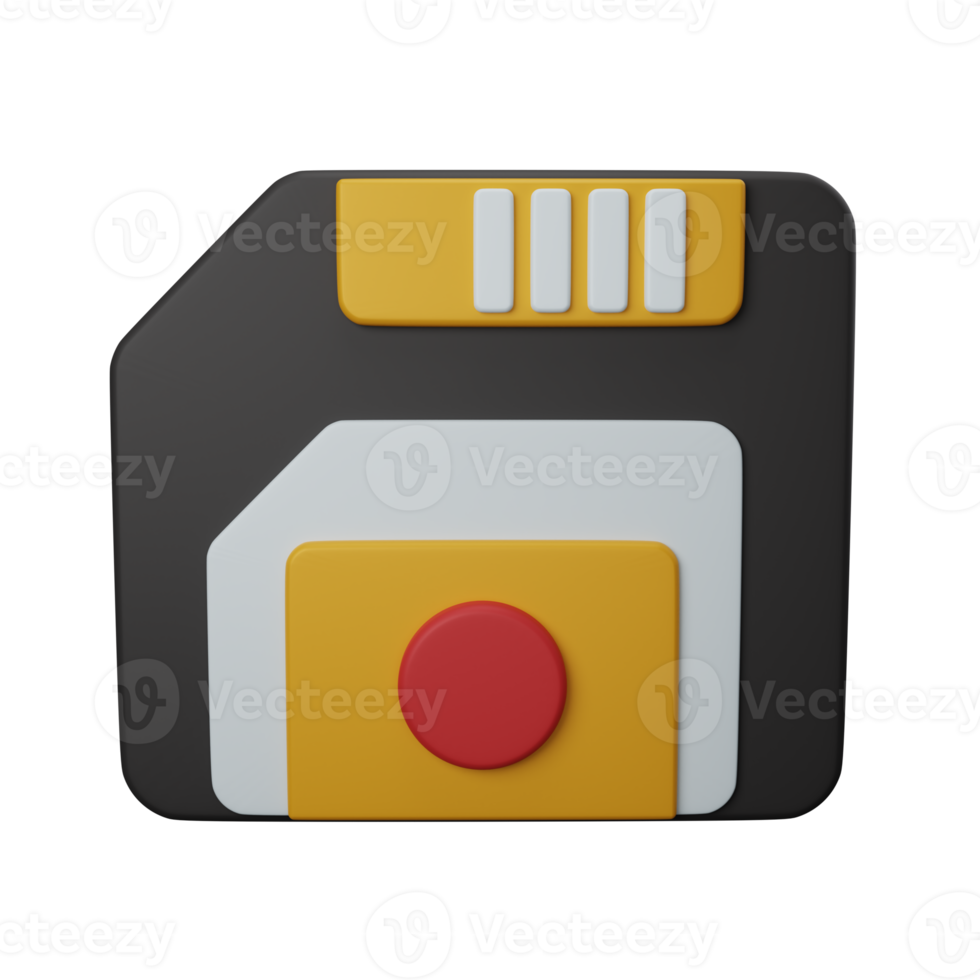 Rendering 3d salva come o floppy disk isolato utile per interfaccia utente, app e web design png