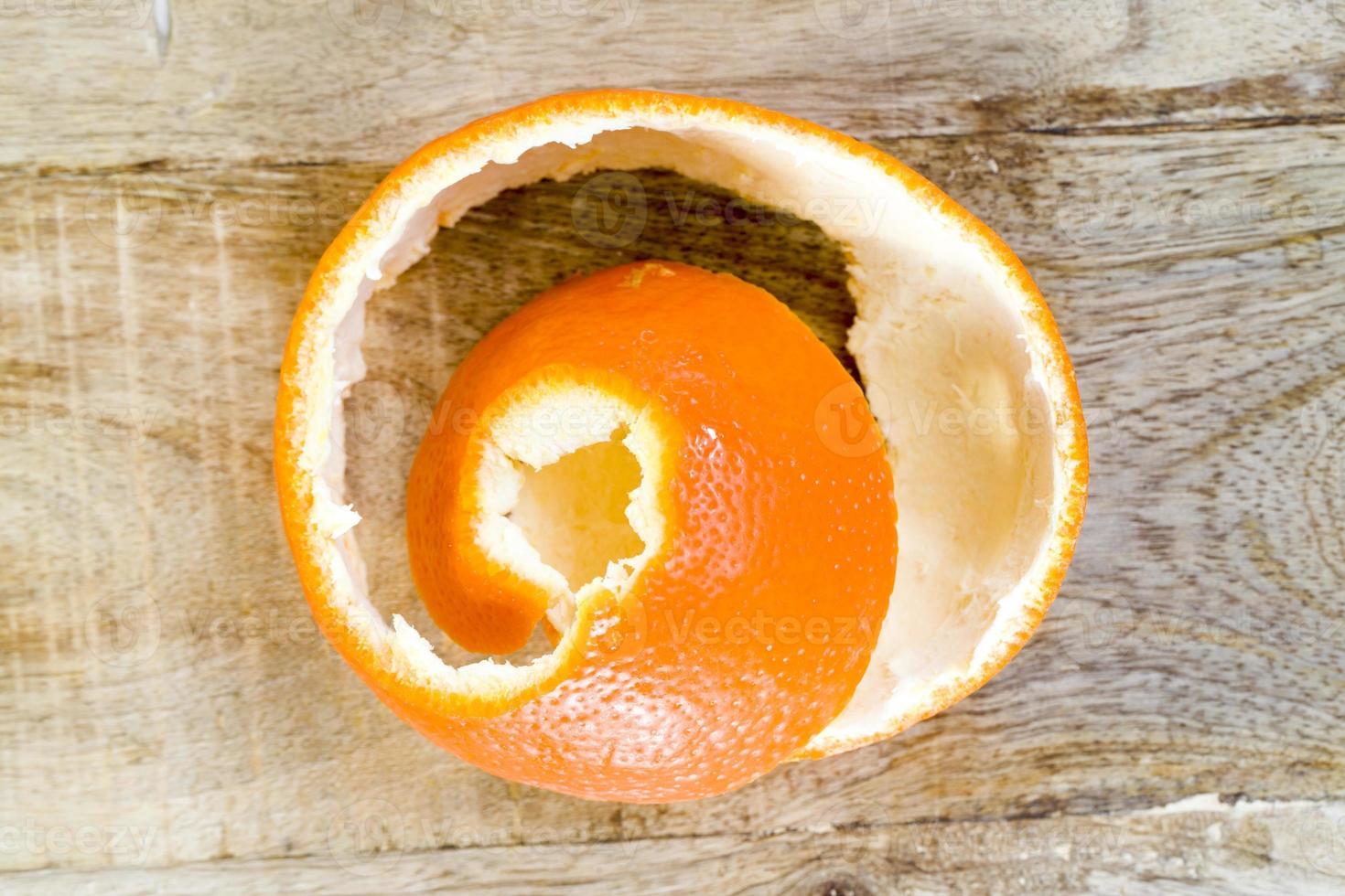 peeled ripe orange mandarin photo