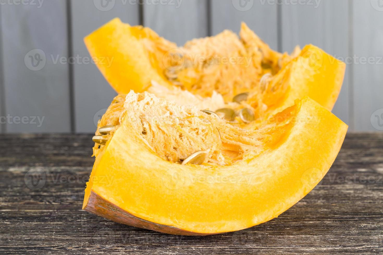 ripe orange pumpkin cut photo