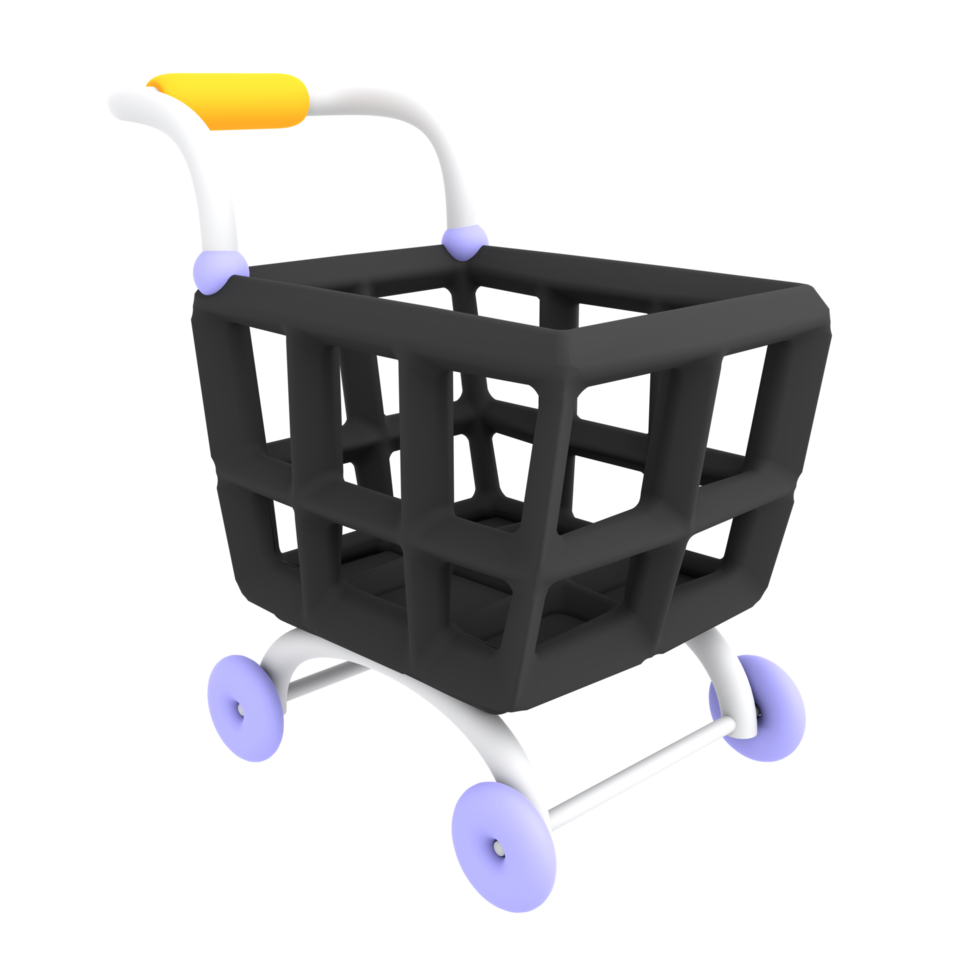 icon empty shopping cart 3d illustration 9417140 PNG
