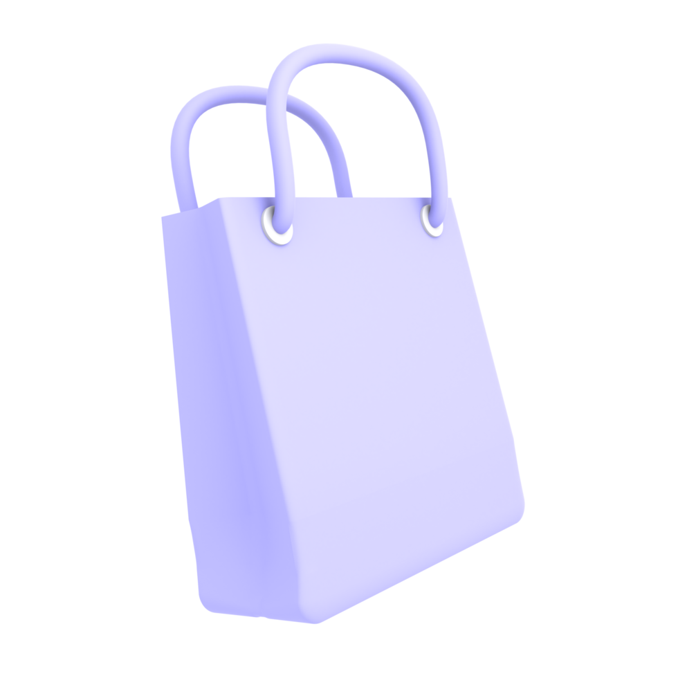 ilustração 3d de sacos de compras de retângulo de ícone de comércio eletrônico png