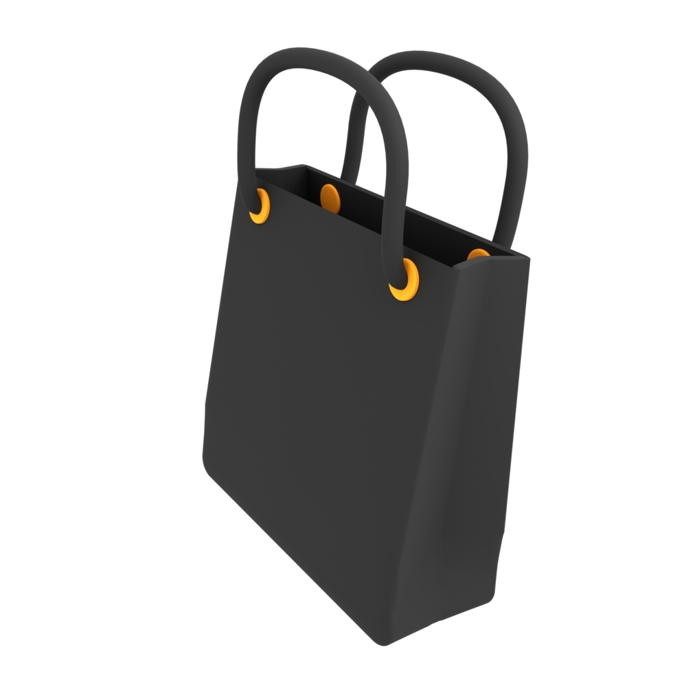 Ecommerce icon rectangle shopping bags 3d illustration png