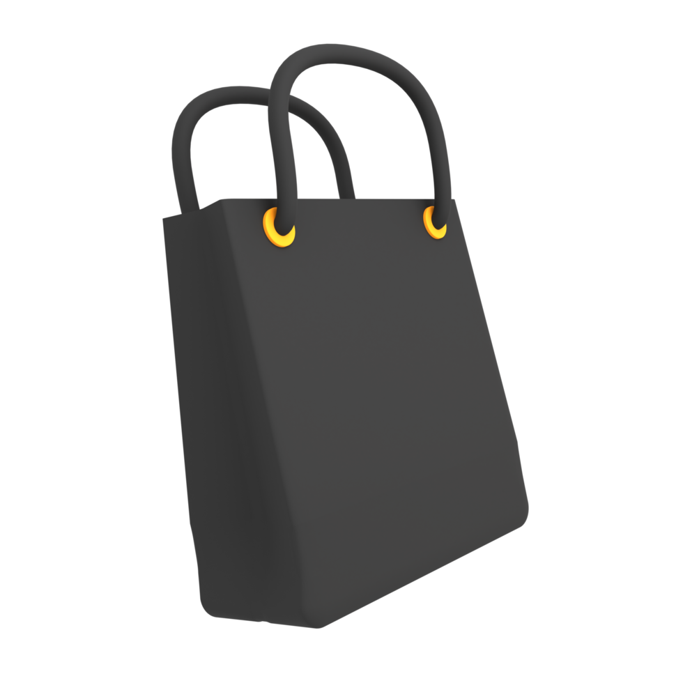 ilustração 3d de sacos de compras de retângulo de ícone de comércio eletrônico png