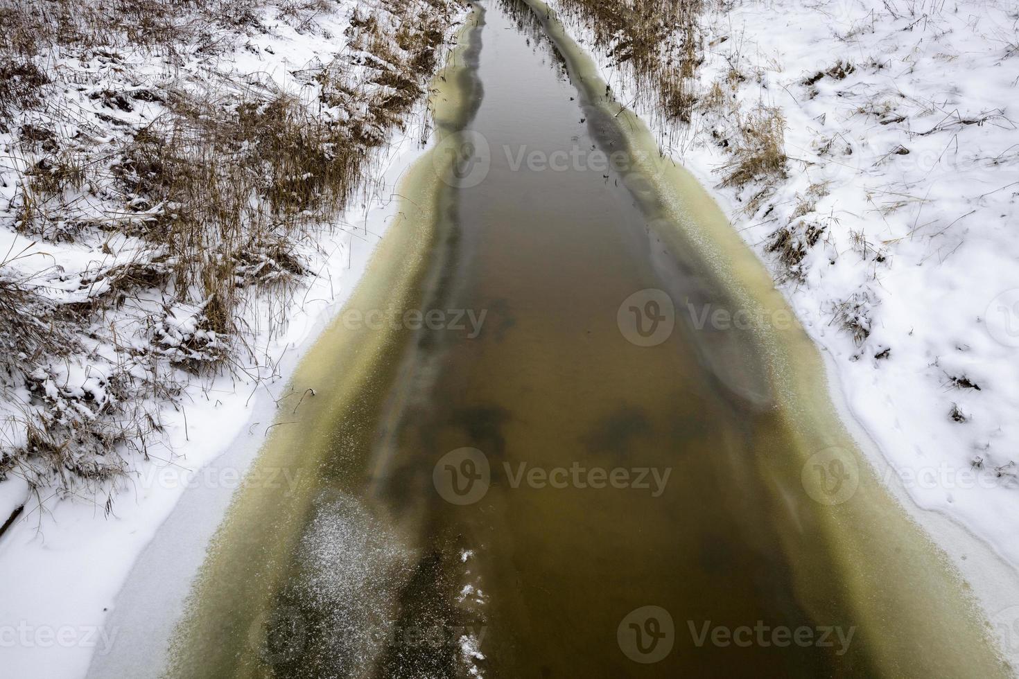 small thin stream or river photo