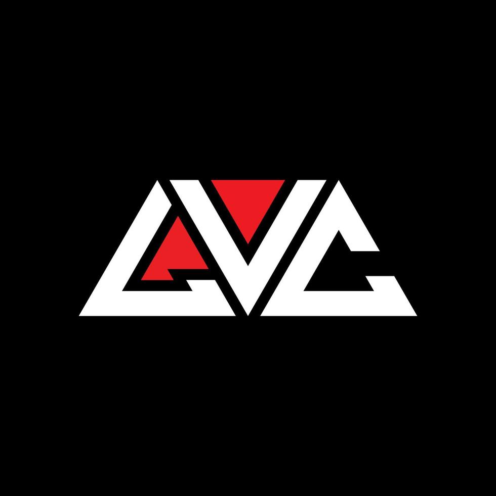 Diseño de logotipo de letra triangular lvc con forma de triángulo. monograma de diseño de logotipo de triángulo lvc. Plantilla de logotipo de vector de triángulo lvc con color rojo. logotipo triangular lvc logotipo simple, elegante y lujoso. lvc