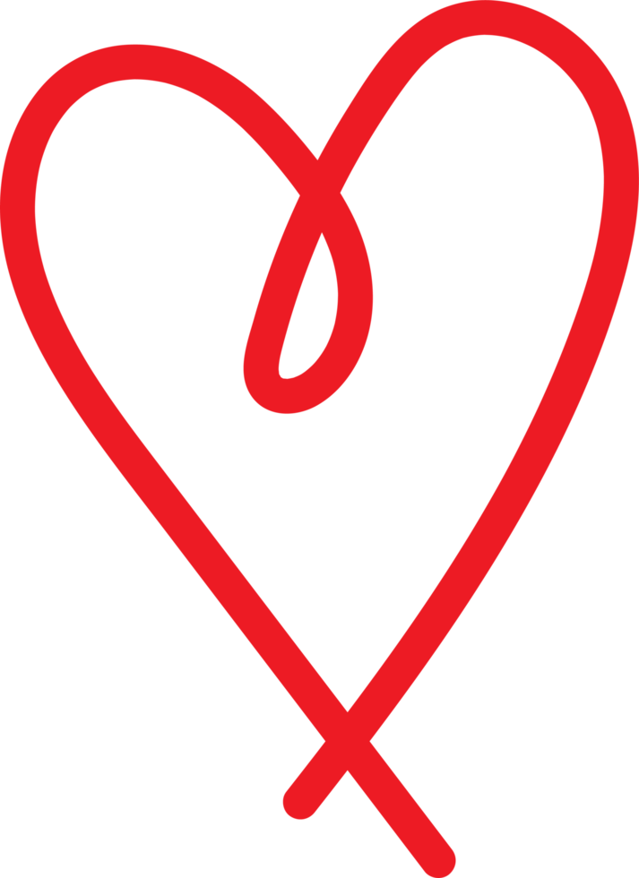 Herzsymbole isoliert auf weißem Hintergrund Rote handgezeichnete Symbole für Liebe, Hochzeit, Valentinstag oder andere romantische Designs. png
