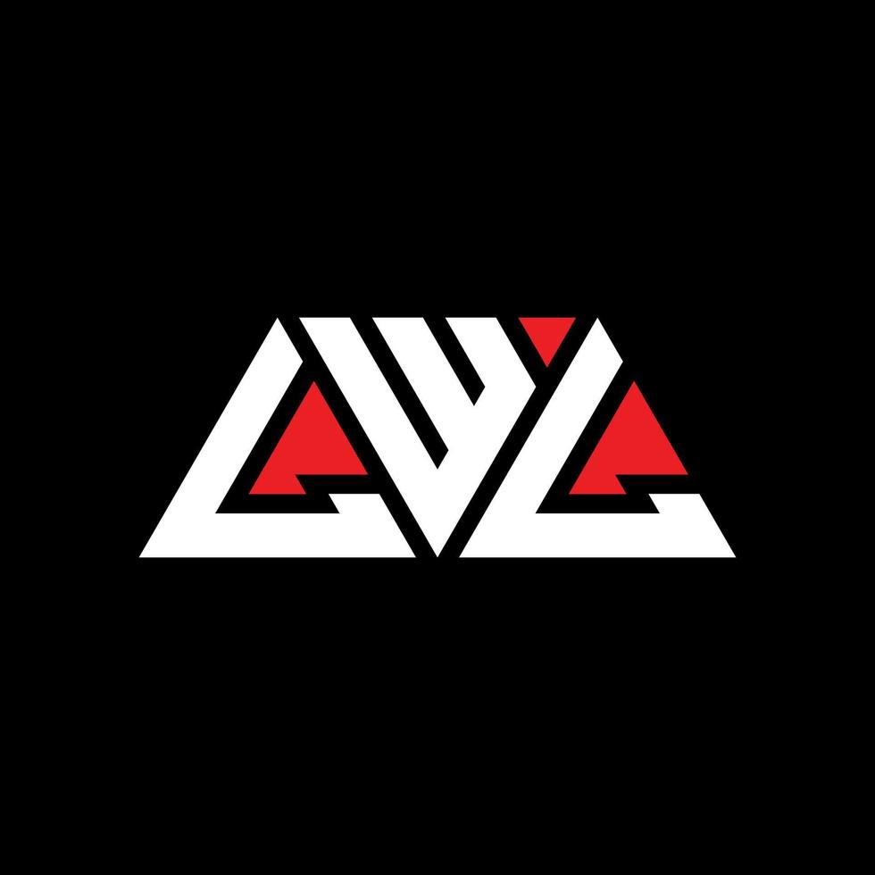 LWL triangle letter logo design with triangle shape. LWL triangle logo design monogram. LWL triangle vector logo template with red color. LWL triangular logo Simple, Elegant, and Luxurious Logo. LWL
