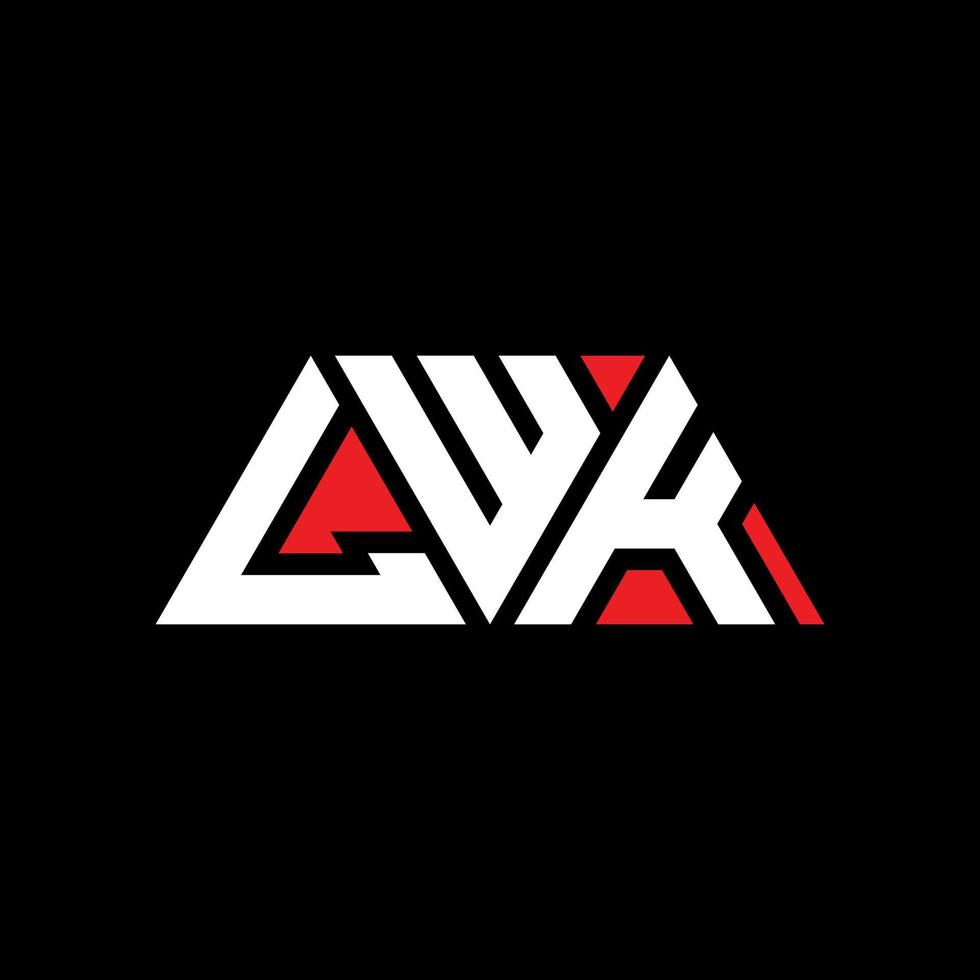 Diseño de logotipo de letra triangular lwk con forma de triángulo. monograma de diseño de logotipo de triángulo lwk. Plantilla de logotipo de vector de triángulo lwk con color rojo. logotipo triangular lwk logotipo simple, elegante y lujoso. lwk