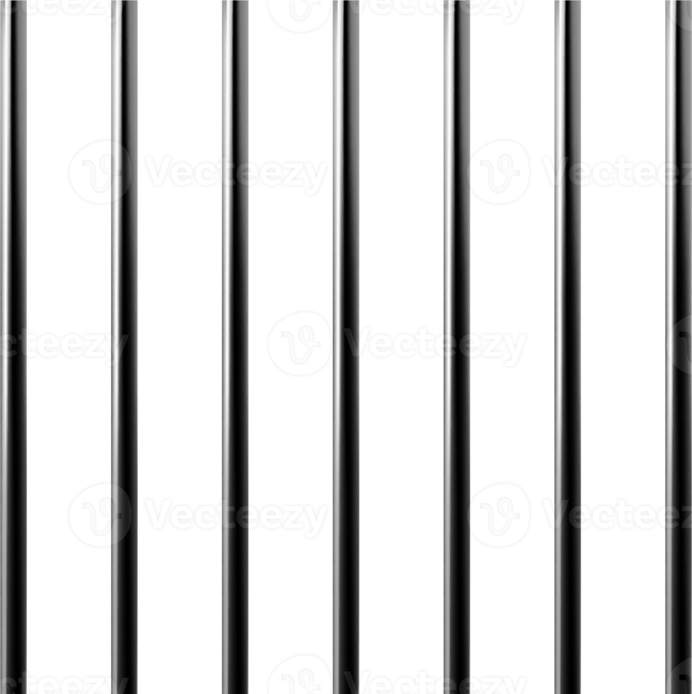 ensemble de grilles de prison en métal réalistes. isolé sur un fond transparent. machine à sous, cellule de prison en fer. produit métallique. illustration vectorielle png