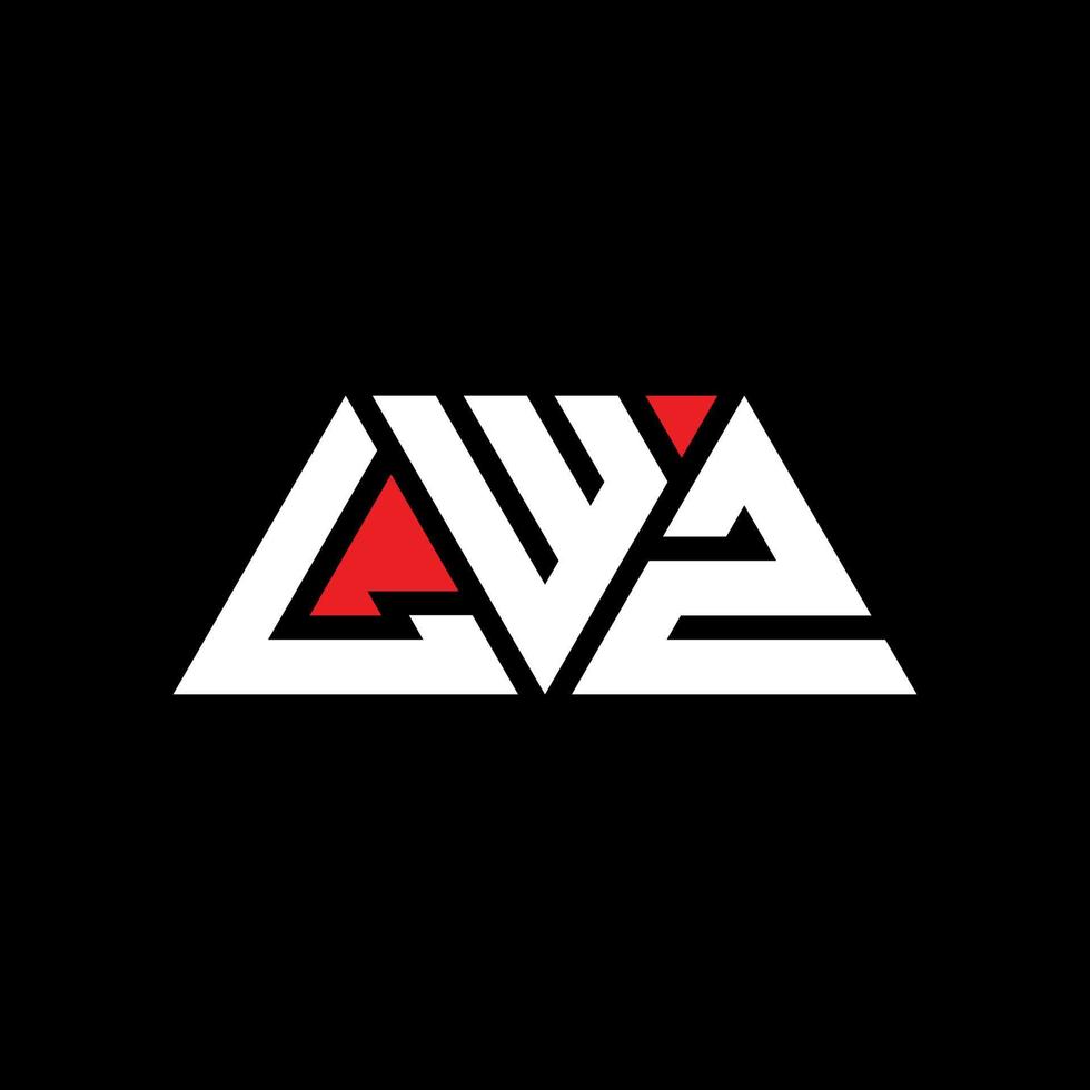 Diseño de logotipo de letra triangular lwz con forma de triángulo. monograma de diseño de logotipo de triángulo lwz. plantilla de logotipo de vector de triángulo lwz con color rojo. logotipo triangular lwz logotipo simple, elegante y lujoso. lwz