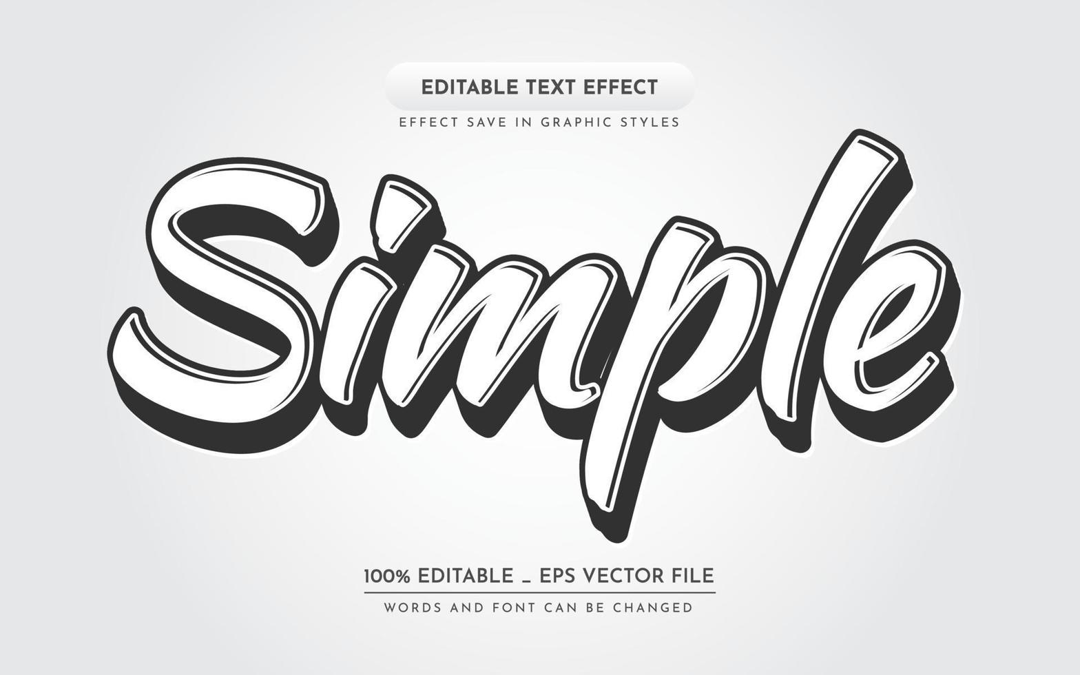 Simple 3D Editable Text Effect vector